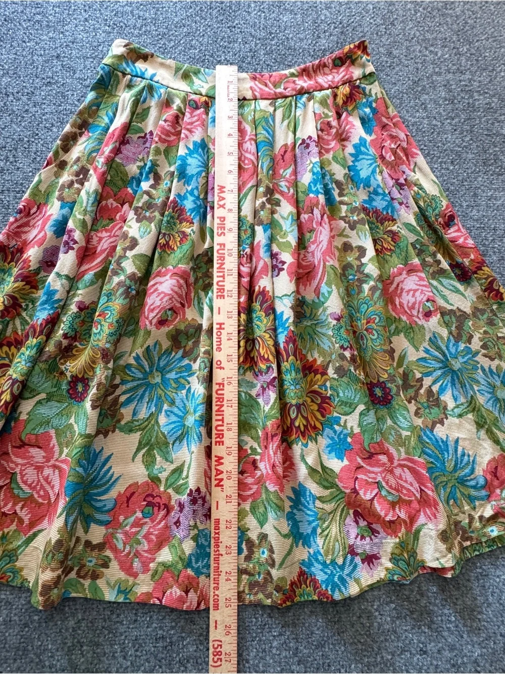 Anthropologie Postella S Silk Floral Pleated A-Line Skirt Cottagecore Pockets